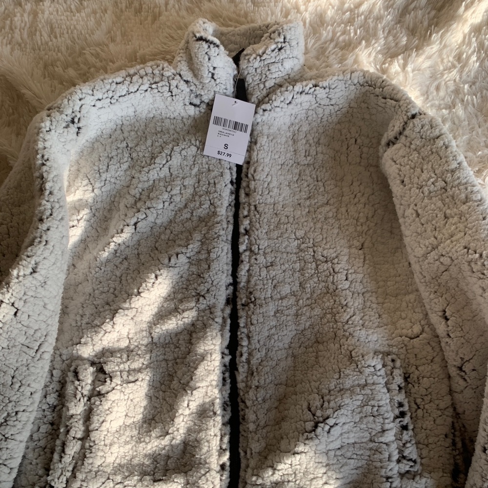 Fuzzy zip up sweater